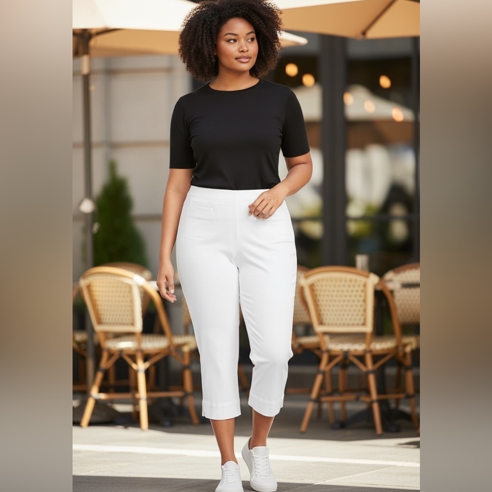 NWT Westbound Women's High Rise Crop White Jeans Women’s Plus Size 22W